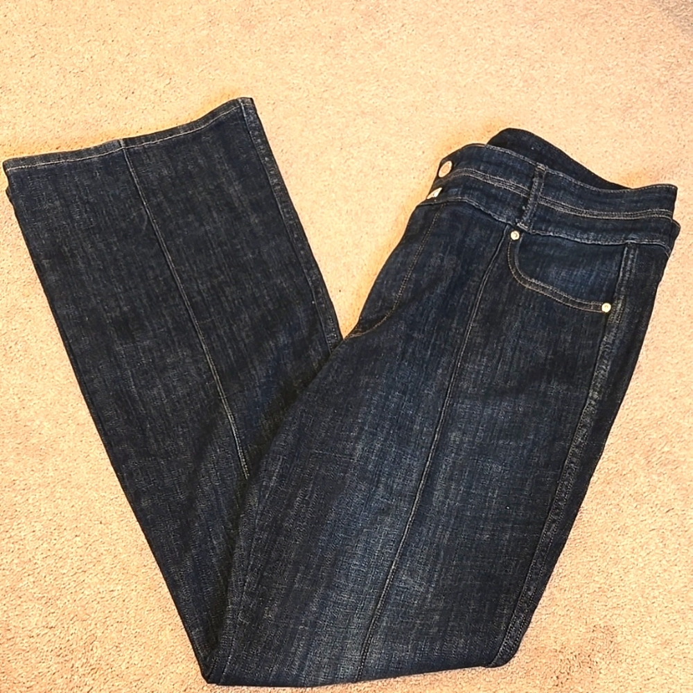 White House Black Market Women's Ex High Rise Skinny Flare Dark  Jeans Size 12